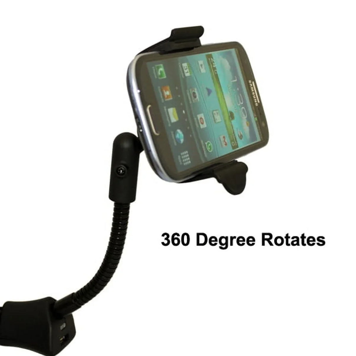 '- Mount - Droid Moto Charger V20 Holder Swivel 4 3D Dock Gooseneck Z Port Car J7, with Motorola Droid 2, V10 Socket Cradle Galaxy Note Turbo 5 Black J5 Droid Force USB 3 Stylo for 3, J3