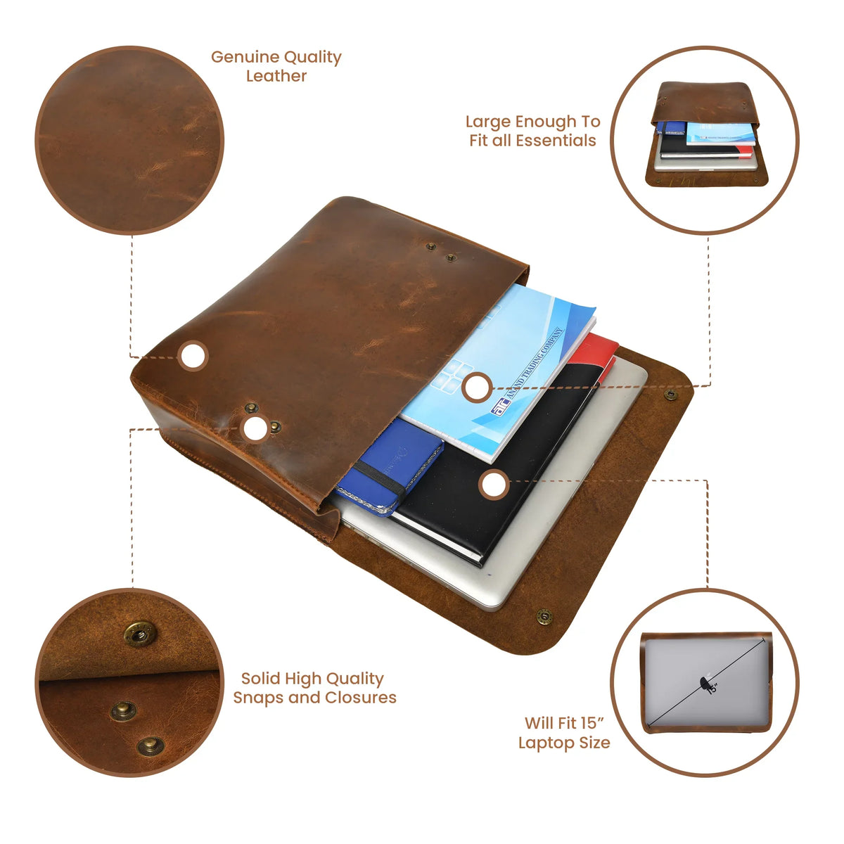 Document Leather Envelope Folio Grain MacBook File Portfolio Folder special edition Sleeve Case Top Holder