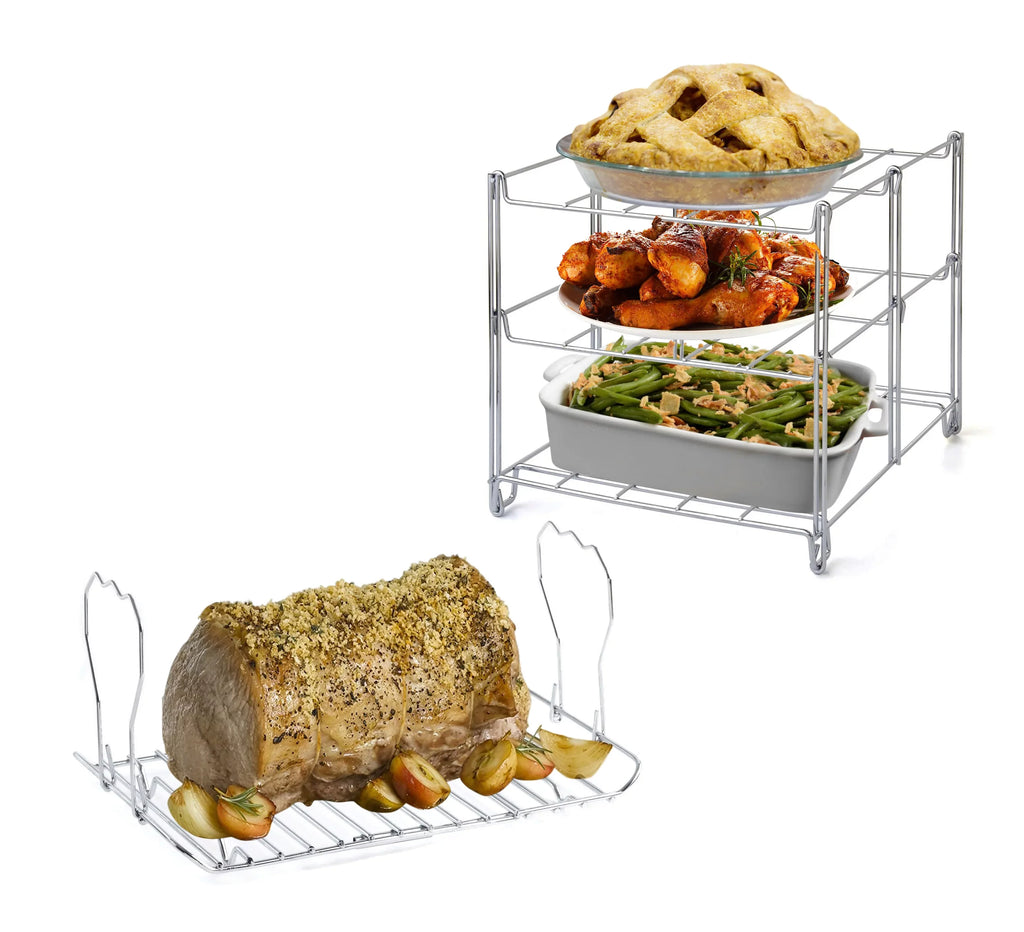 Lifter Multiple & 3-Tier Roasting Space Includes Rack Rack Oven Oven Baking | Tasks Roasting KOVOT Oven & (1) Collapsible | (1) Lifter Rack Saving Turkey new Turkey For Rack And