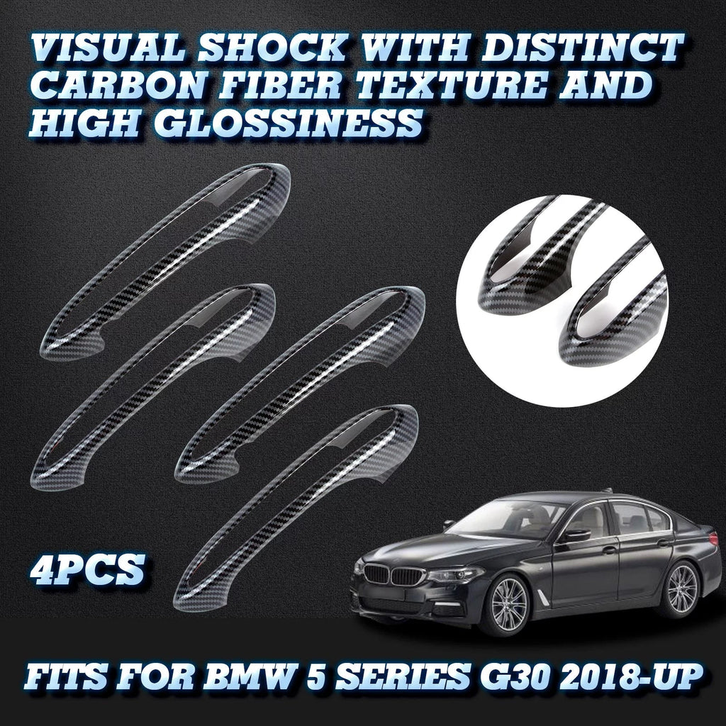 pieces) Tech Series Style, 1 Door 2018-up Set BMW Compatible trims, special edition Fiber (4 with Cover Handle 5 Carbon Exterior Surround Xotic G30