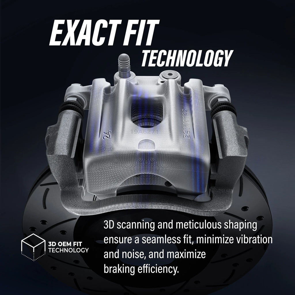Piston Transit For Caliper KCD-100629C new Brake Dual Slotted C/V With Front And Kit Ram Disc Rear Ceramic Coated Pads 2012 Drilled Auto Rotors