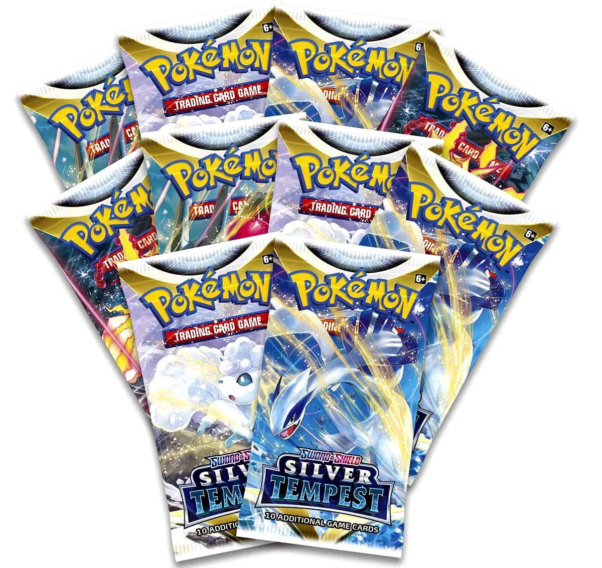 10 LOT new Game of Shield Tempest Booster Packs Card Trading Pokemon & Silver Sword