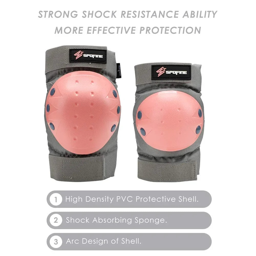 Protective Skating, Elbow Cycling Toddler Pink Gear Knee Pad Small S Bike, Guard Skateboard, Wrist Helmet Youth Set Pad Kids for for Helmet, Adult, SPOFINE Bike