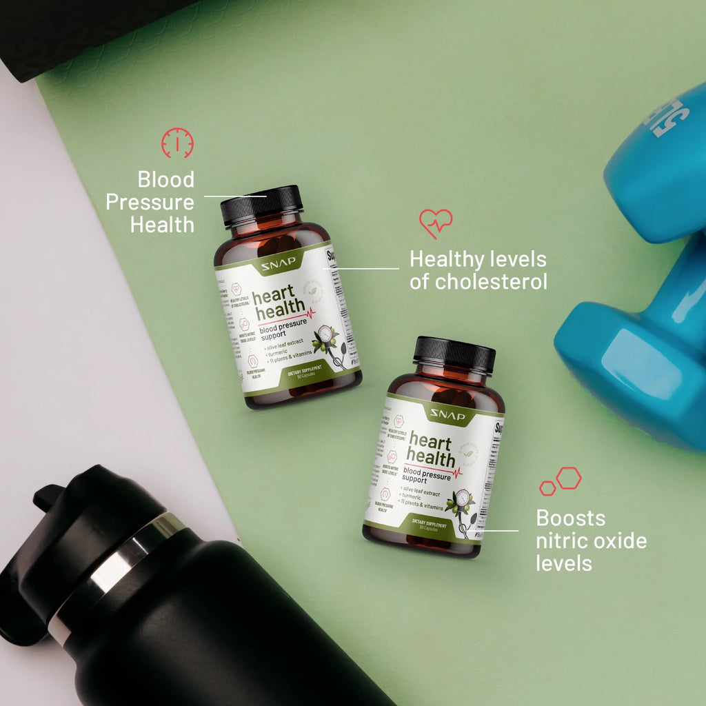 Heart + 90 Supplement Capsules and Health trendy Nitric Bundle, Booster Oxide 60 Snap Supplements