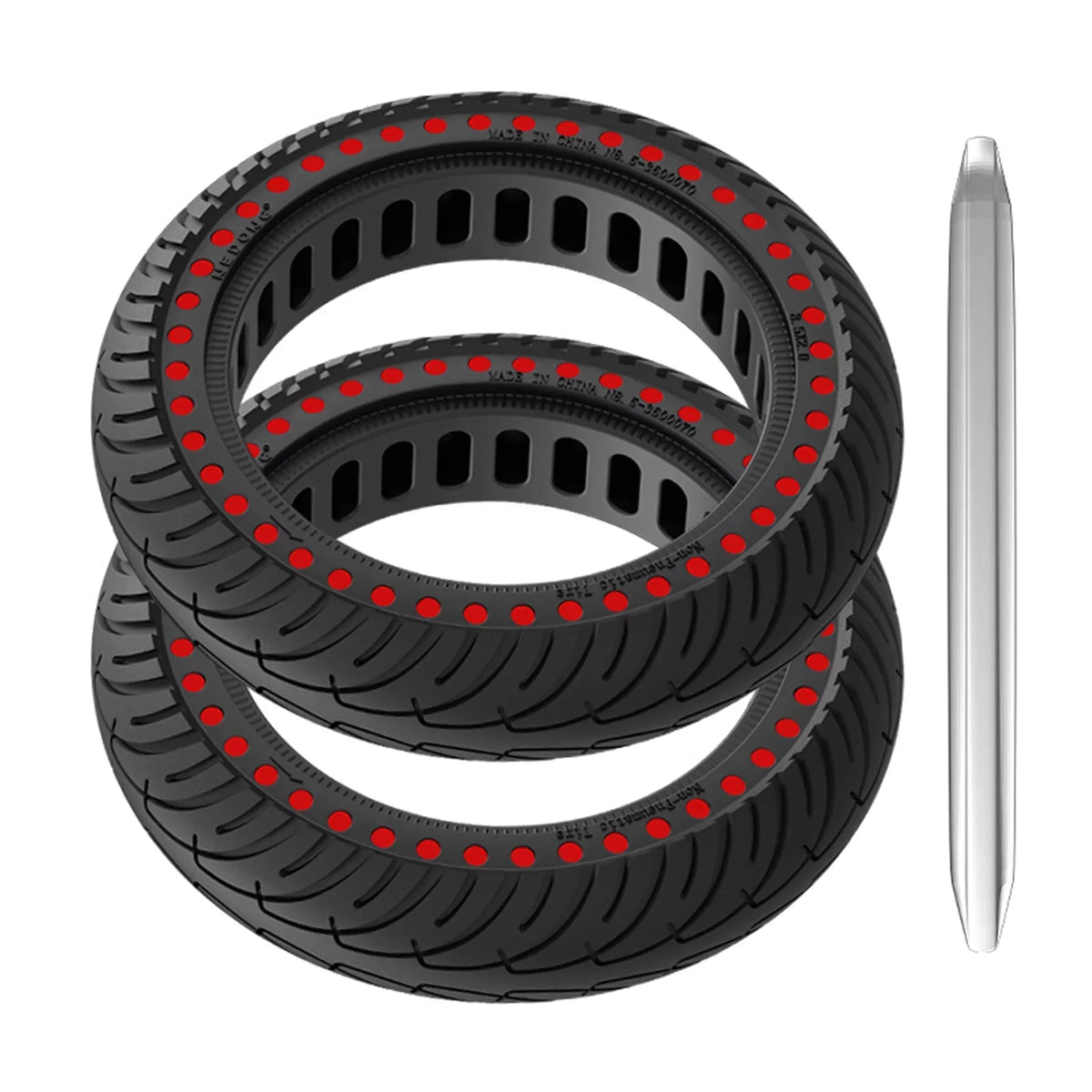 E Riding Inch Tomshoo for Puncture Mounting Tire M365 proof 8.5 2pcs with Set Solid Rubber Tyre Tool