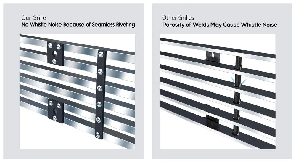 Stainless with APS Billet N19-C84058F Bumper Lower 1998-2000 Ranger Compatible Premium Ford Silver Insert Grille Horizontal Steel