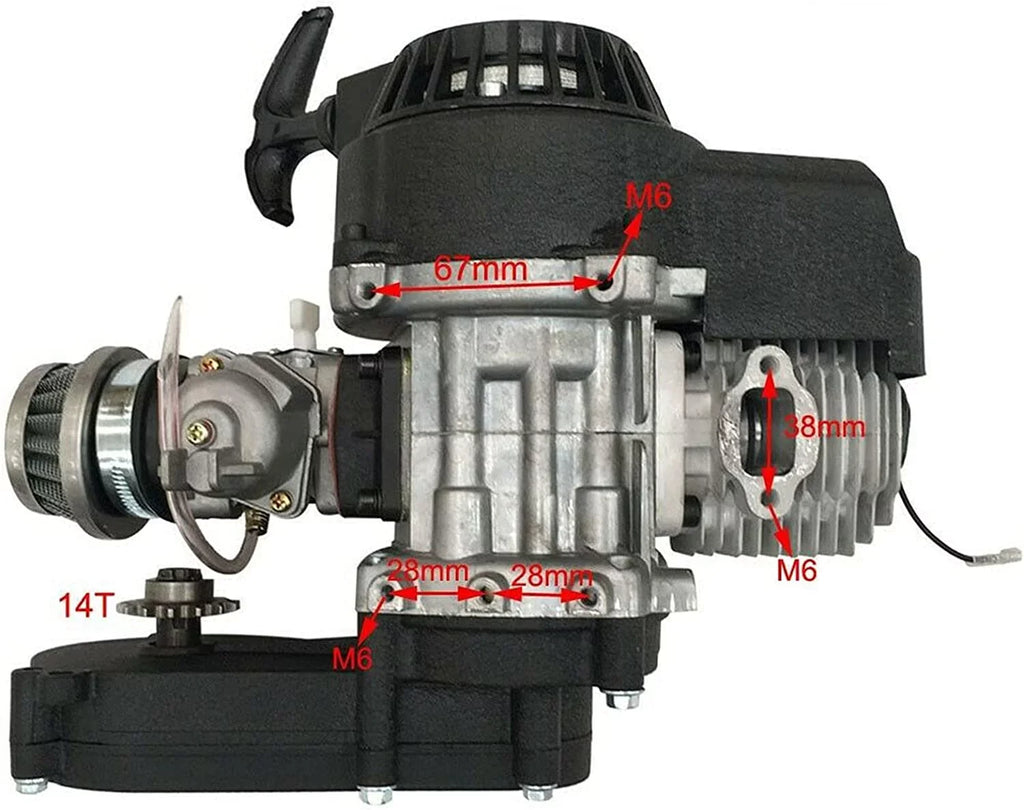 Vehicle Racing Mini Off-Road Air-Cooled Oukaning Engine Stroke Motor 2 Engine Pocket Bicycle Kit, Mini for 49cc new Atv