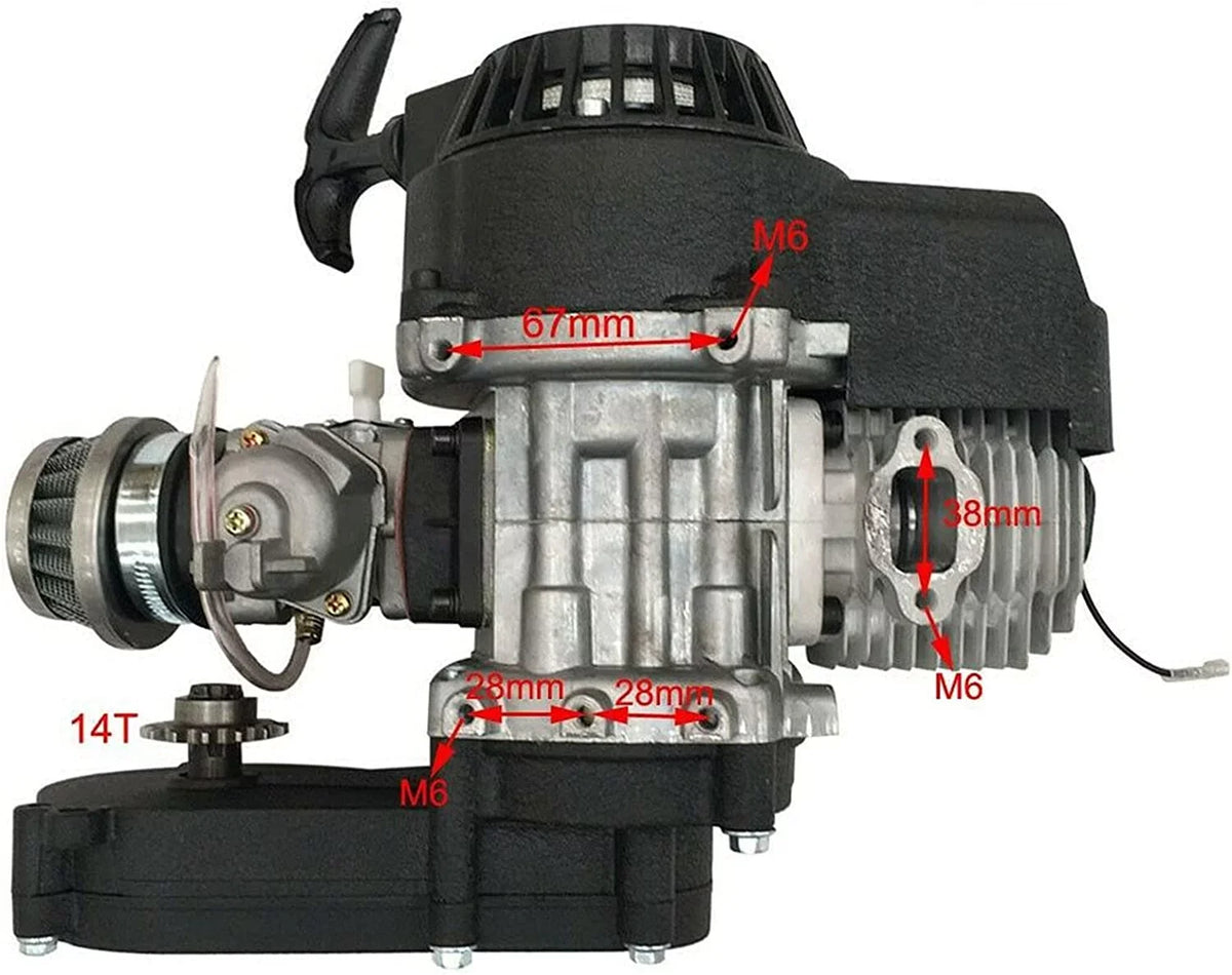 Vehicle Racing Mini Off-Road Air-Cooled Oukaning Engine Stroke Motor 2 Engine Pocket Bicycle Kit, Mini for 49cc new Atv