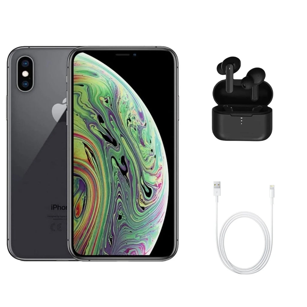 Restored (Grade w/ Wireless Gray iPhone Earbuds Unlocked) A1921 A) (Refurbished) Max XS (Fully Space 64GB