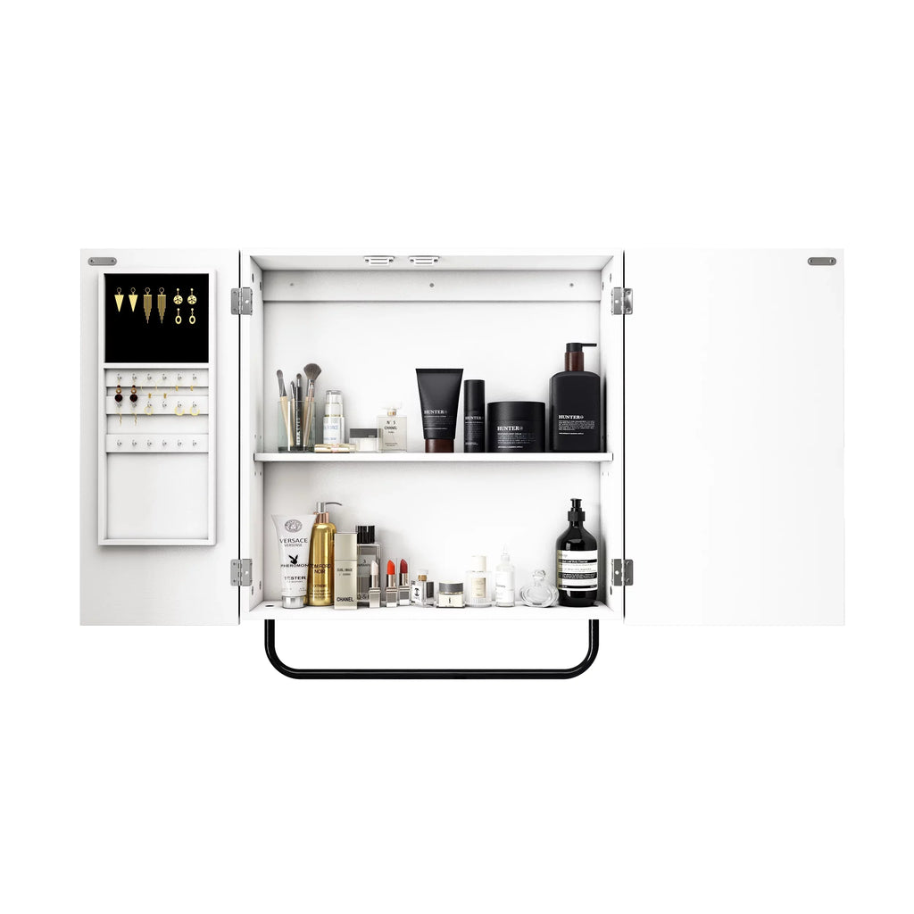 Mirror Cabinet Bathroom, high quality Jewelry for Cabinet 2-Tiers Mirror, with Wall HLR Square Mounted