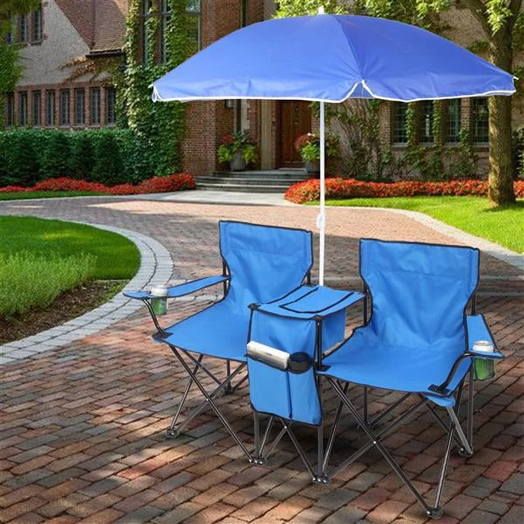 Camping Double Carrying Chair, Portable Folding Holder for Bag, Camping Outdoor Pool with High Beverage Park Blue new SYTHERS Chair, Beach Beach Table Strength Outdoor Patio Chair Mini