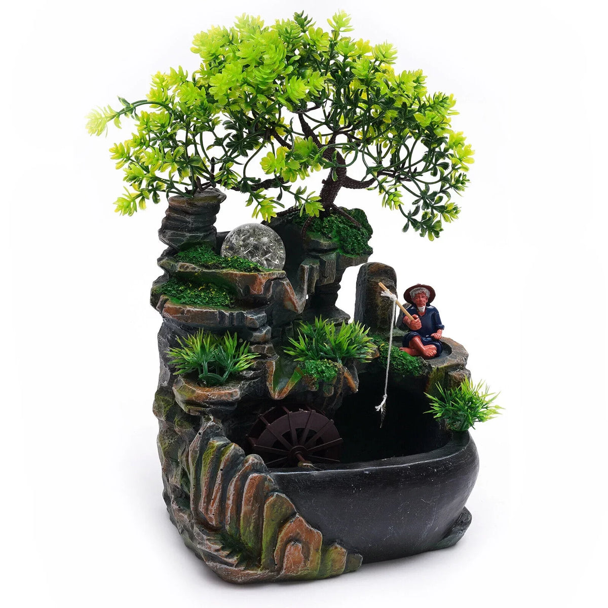 Indoor Shui with ZhdnBhnos Water Light Ornament Table Zen Fountains Rockery Decoration LED Feng Waterfall Desktop