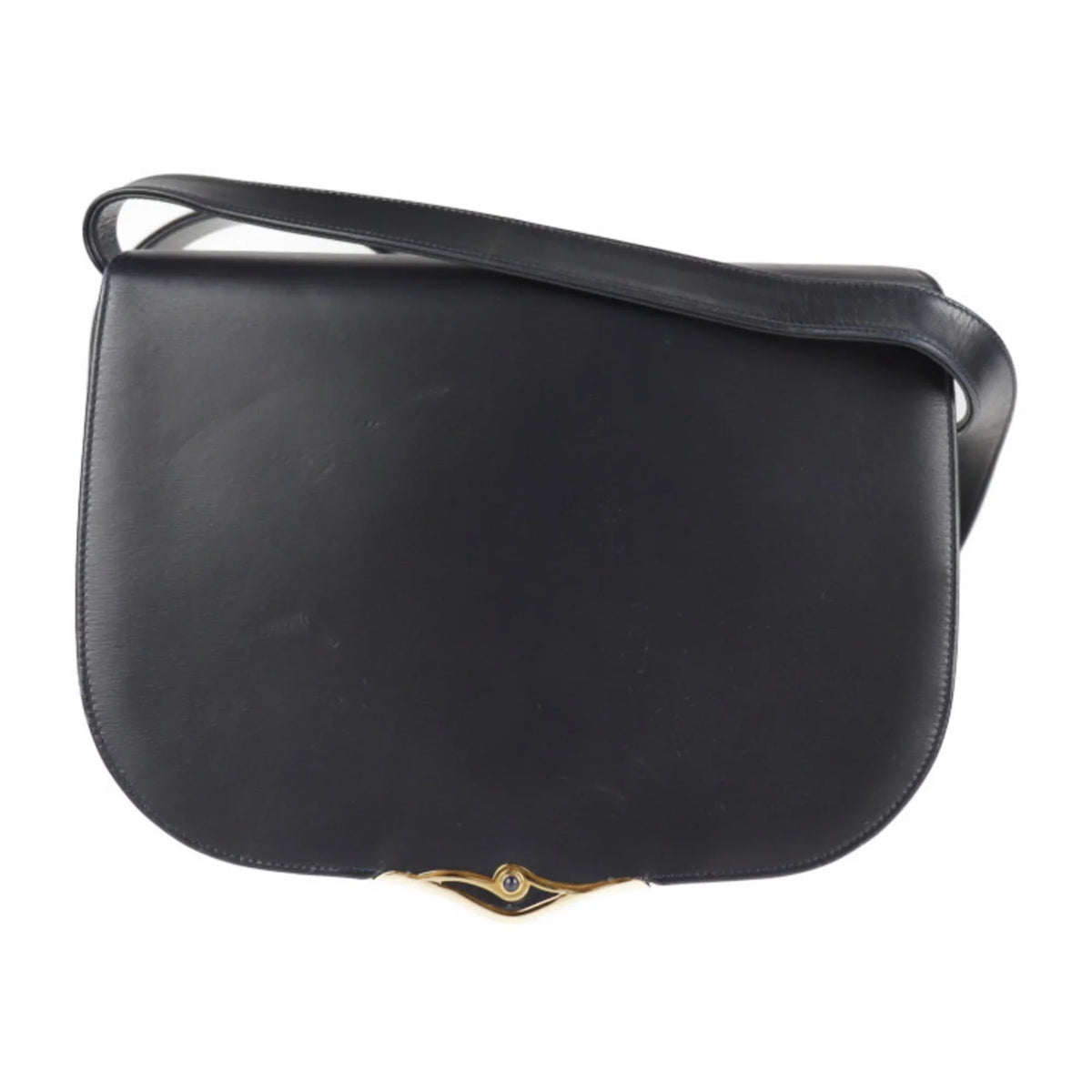 leather bag (Good) Cartier new line calf CARTIER navy shoulder 2WAY clutch sapphire dark Pre-Owned