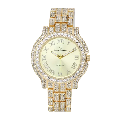 True Iced Testament Glamour Watch, Diamonds Timeless a Crystal Out Women's to (L0504LA-T Beauty Luxury Classic-GLD) and blinged-Out