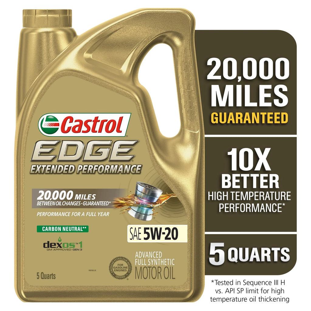 Performance Quarts Advanced Motor Full 5W-20 Castrol Oil, 5 Extended EDGE Synthetic