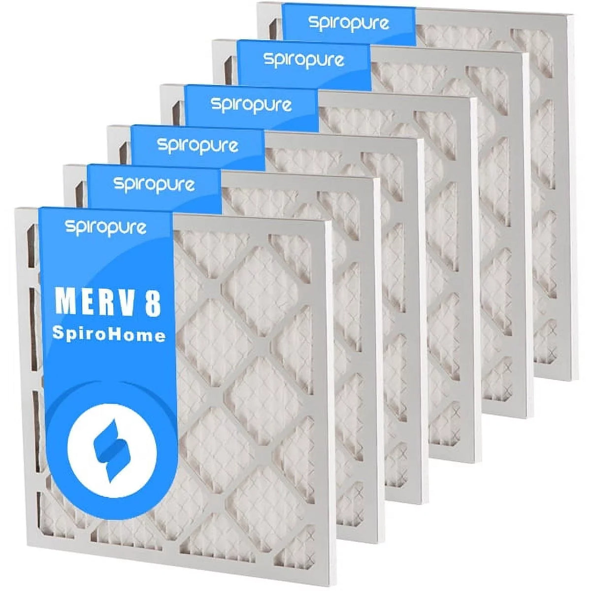 in Air 8 high quality Pleated Filters MERV - 23X23X1 SpiroPure (6 Made USA Pack)