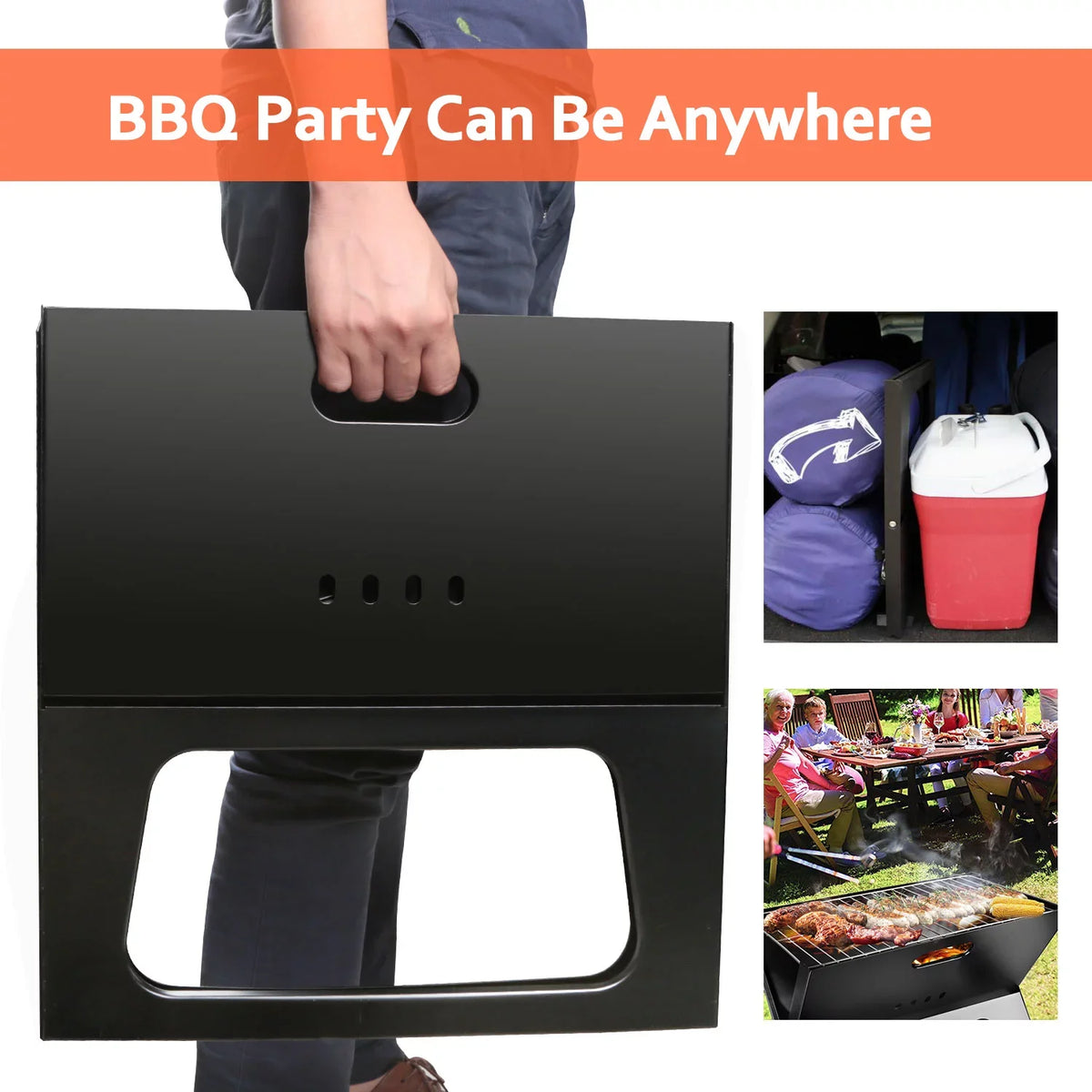 Outdoor Steel Portable with iMountek Grill 10Pcs Camping Garden BBQ Foldable Barbecue Grill Charcoal BBQ Travel
