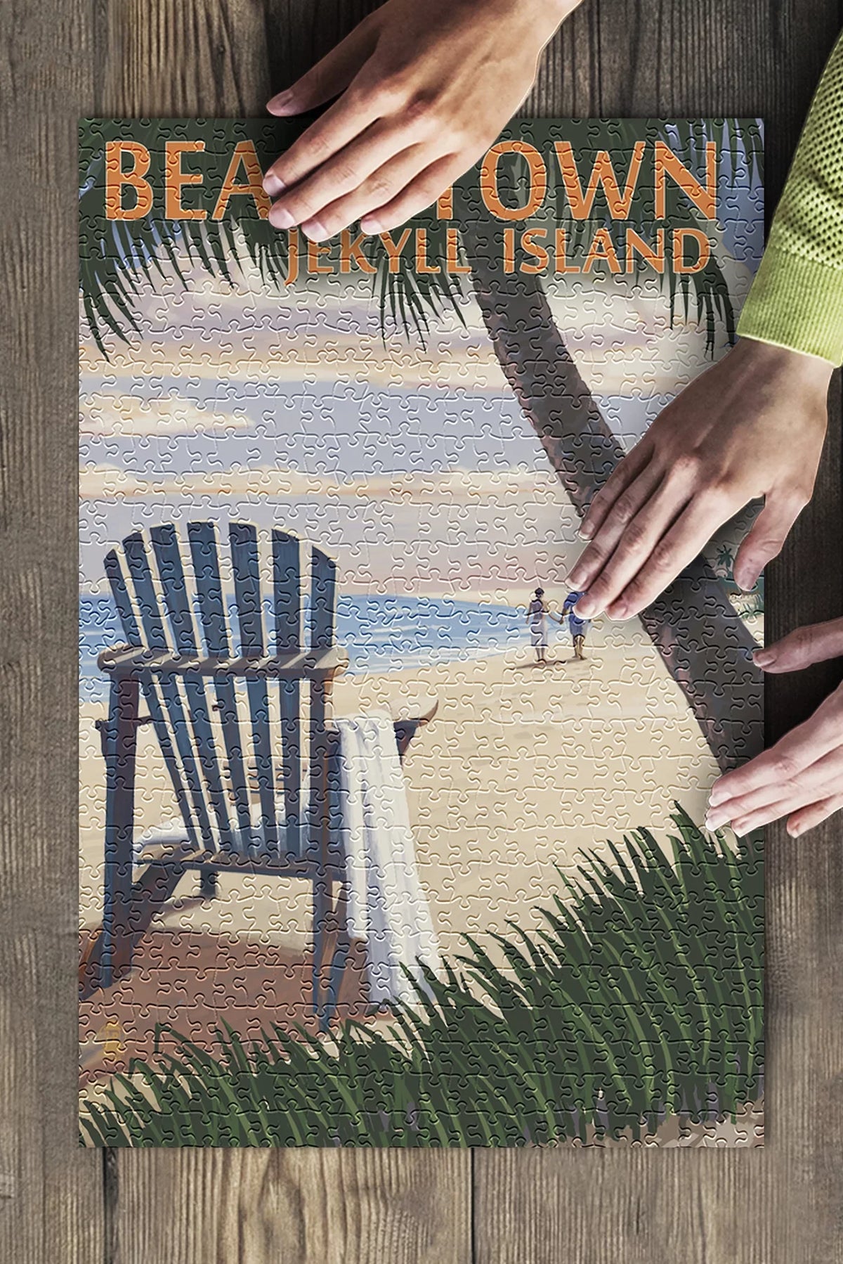 500 USA) Jigsaw for Made Premium the in and Beach Georgia, on Puzzle Jekyll Piece Family, Chair Island, Adirondack (19x27 Beachtown, inches, Adults