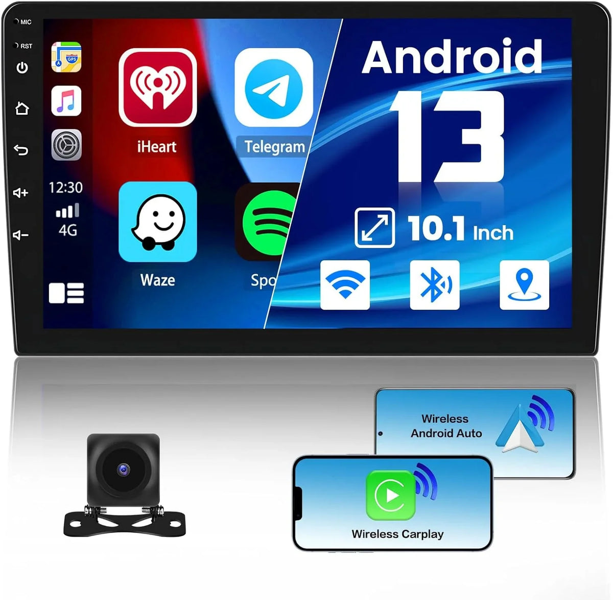 Support 13 Fastboot with WiFi Android Inch Android Connection Navigation Touch Carplay Radio Din Backup with Car special edition Wireless 1G+32G HiFi/BT/GPS 10.1 Camera Double Stereo Screen Auto, Car