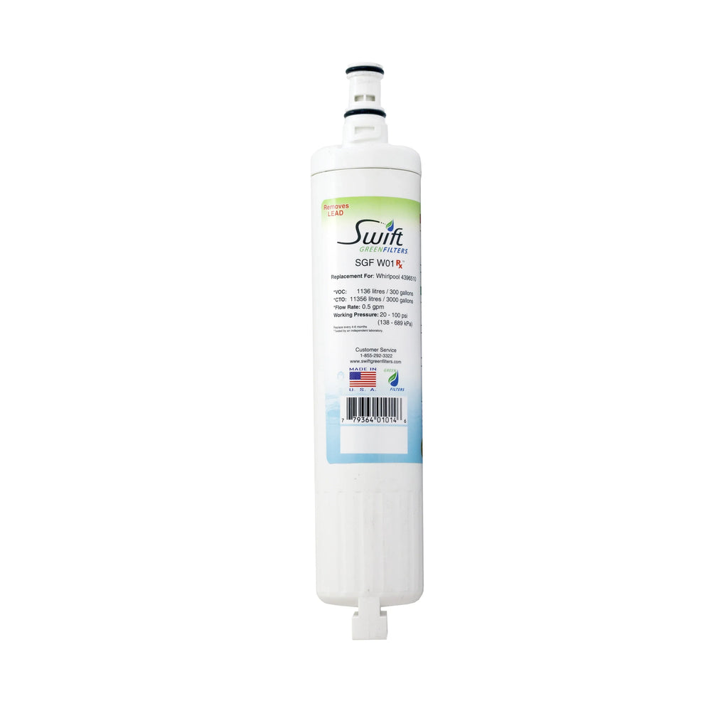 Swift Whirlpool Filters Replacement Refrigerator classic SGF-W01 RX (3 Water EDR5RXD1 Green Filter 4396508 Pack)