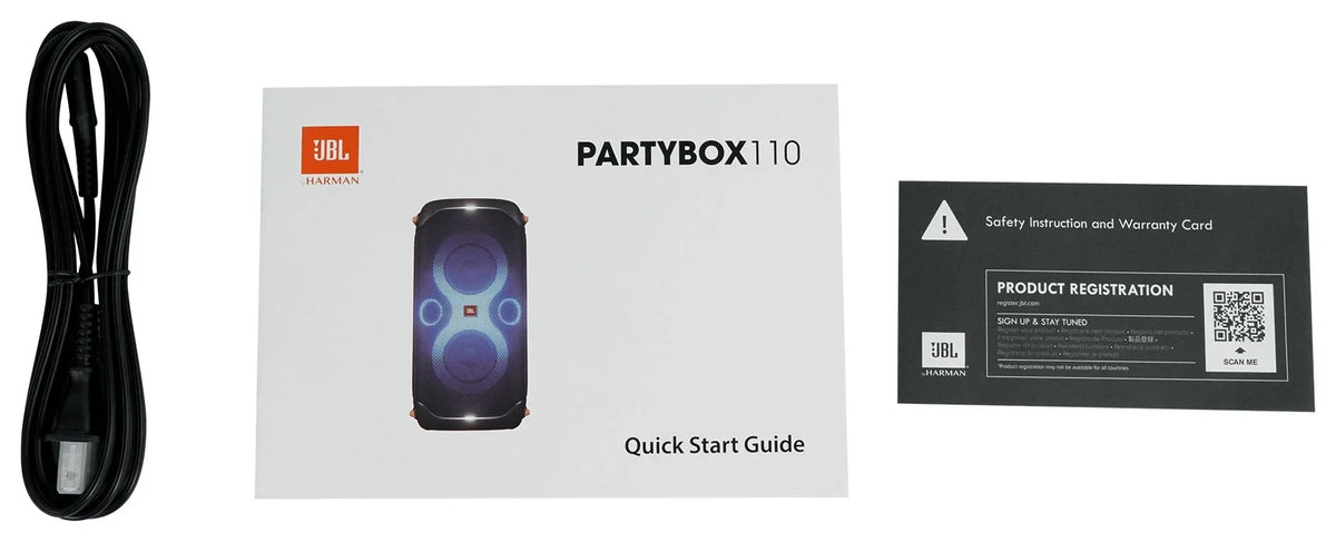 Speaker Rechargeable Boost/LED's+Mic JBL 110 Bluetooth PARTYBOX w/Bass Party