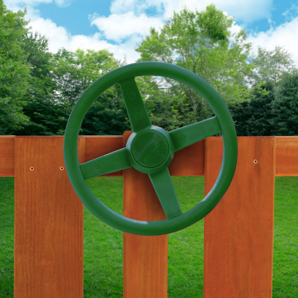 Set Monkey Swing Vinyl and Navigator Climbing Wooden Bars, with Canopy, Rock Wall Green Playsets Gorilla