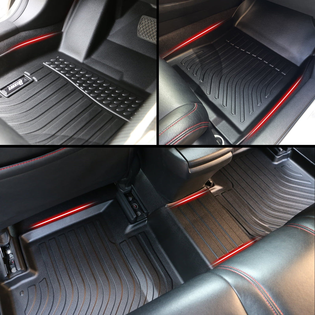 TPE 2008-2016 All Liner 4PCS Caravan Rear Black Town Carpets Car Mats With Compatible Ikon 2008-2020 Protector Row 3D Dodge Molded Chrysler Country 1st 2nd Weather Front Grand Floor & Motorsports 3D