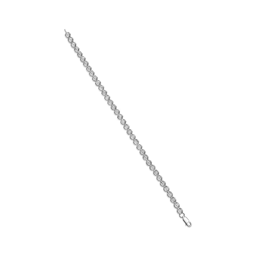 Diamond Link Round Bracelet 7.25" cut Box Cttw Set Silver and Womens Miracle Clasp Sterling (I-J Bead 1/10 .925 trendy Color, Tennis Clarity) of I2-I3 Brilliance Haus