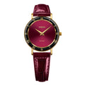 Made Jowissa Swiss Womens Watch ROMA Burgundy Leather J2.272.M Crystal