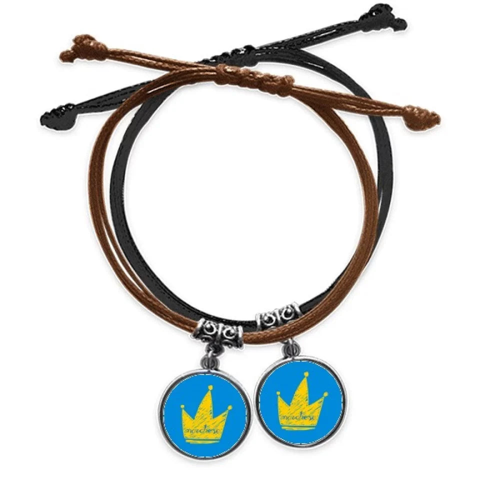 Graffiti Doodle Double Set Couple Bracelet Leather Headgear Scrawl Marchese Wristband Rope
