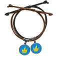 Graffiti Doodle Double Set Couple Bracelet Leather Headgear Scrawl Marchese Wristband Rope