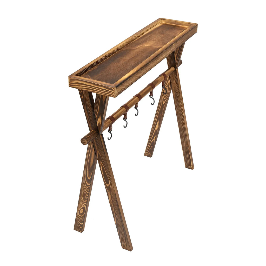 Wooden Grill Picnic Camping, Outdoor Shelf BBQ Rack Rack Picnic, for Storage Miumaeov Portable Table
