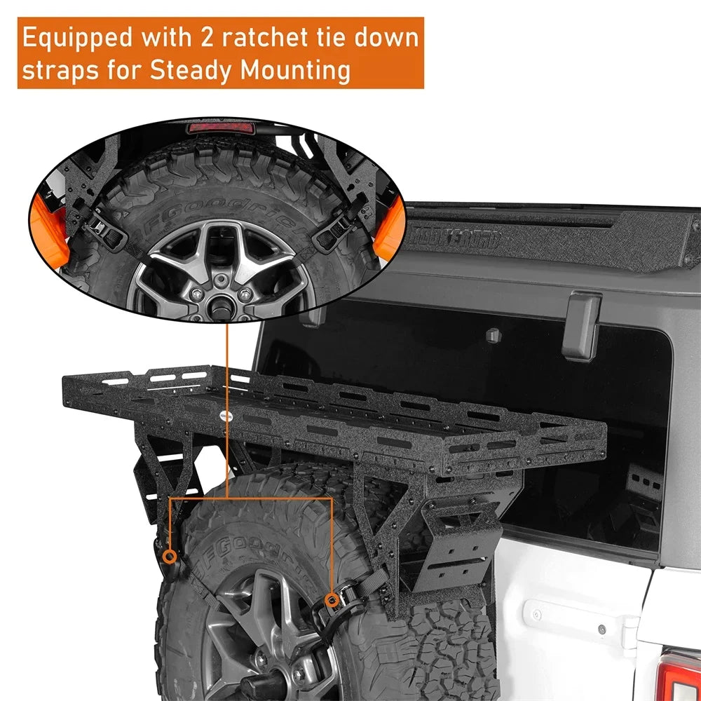 RV Wrangler Jeep Spare TJ Hooke Utility 1976-2024 Bronco Ford classic Tire JL Fit JK Road YJ Basket