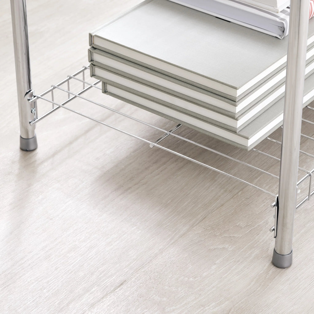 Nickel. special edition Multipurpose Satin 4-Tier Freestanding Rubbermaid Shelving Wire Unit,