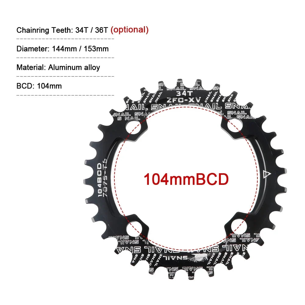 Crank Aluminum 170MM Enthusiasts Single Set - Crankset, Bike Ring for BCD Mountain - 8/9/10/11 Speed Biking 104 MEROCA for Ideal Alloy