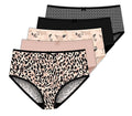 '- Delta Burke classic Microfiber Whip - Geometric Stretch Leopard - Women's Brief Colors Panties Peach 5-Pack Solids 9 Size