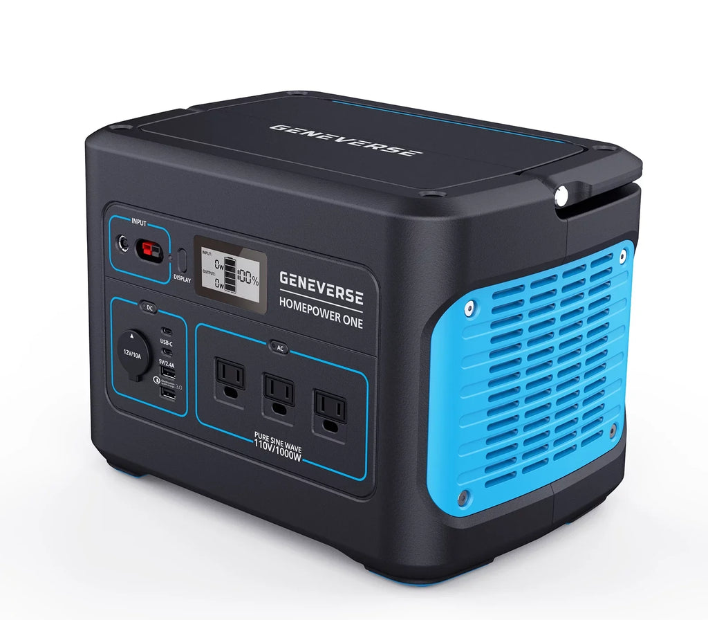 Quiet, Home Outlets) For 1X Devices HomePower (3X Station Portable Solar Indoor-Safe 1000W Generator Panels. Power Solar Geneverse 1002Wh Generator AC Battery 100W Power ONE Backup 2X + Bundle: (1x2)