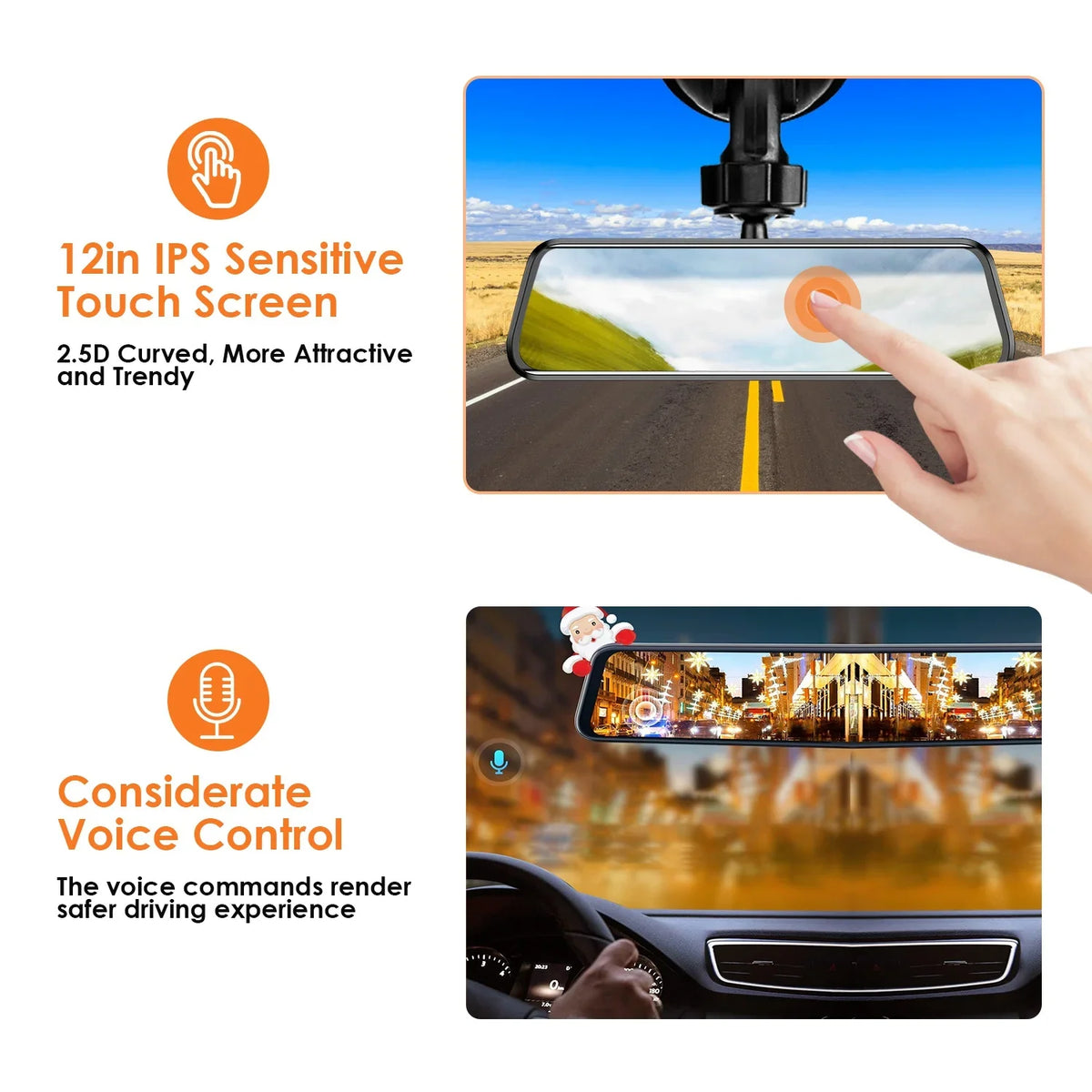 4K Motion Control Cam Detection 12in Recording Control DVR Camera Recorder Car Angle APP classic with Voice G-sensor 170° iMounTEK Camcorder Loop Dash Night Vision
