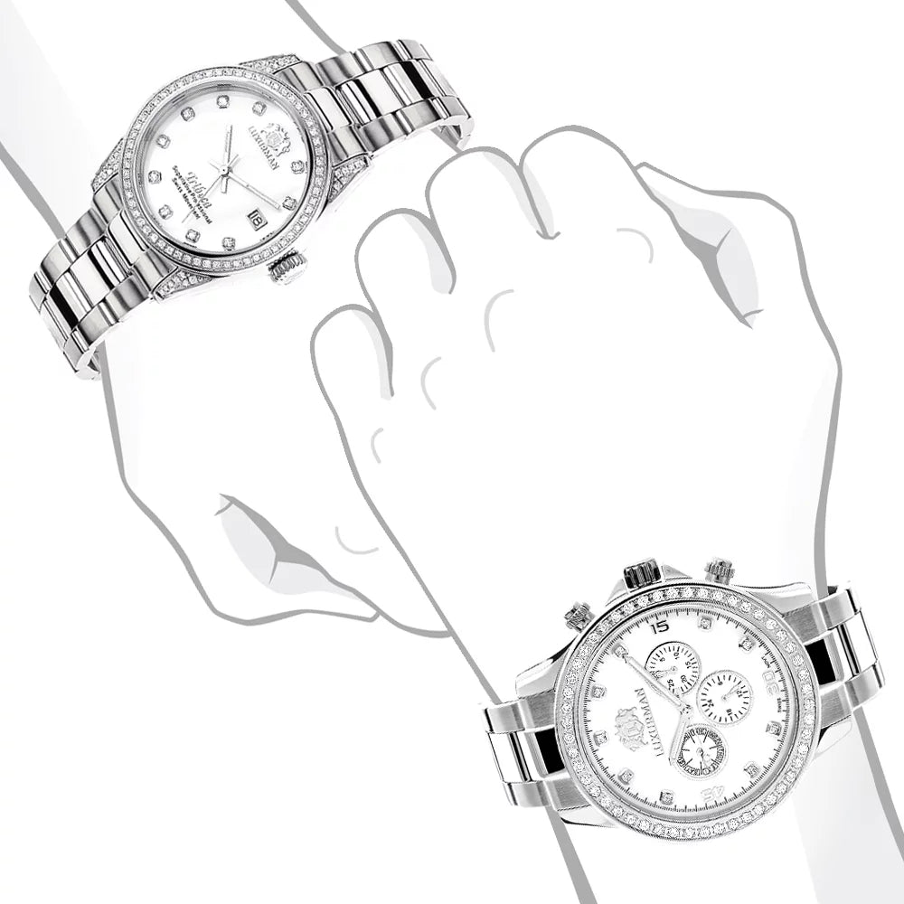 Watches: Watch Pltd His high quality White Set 3.5ct Gold Diamond and Hers