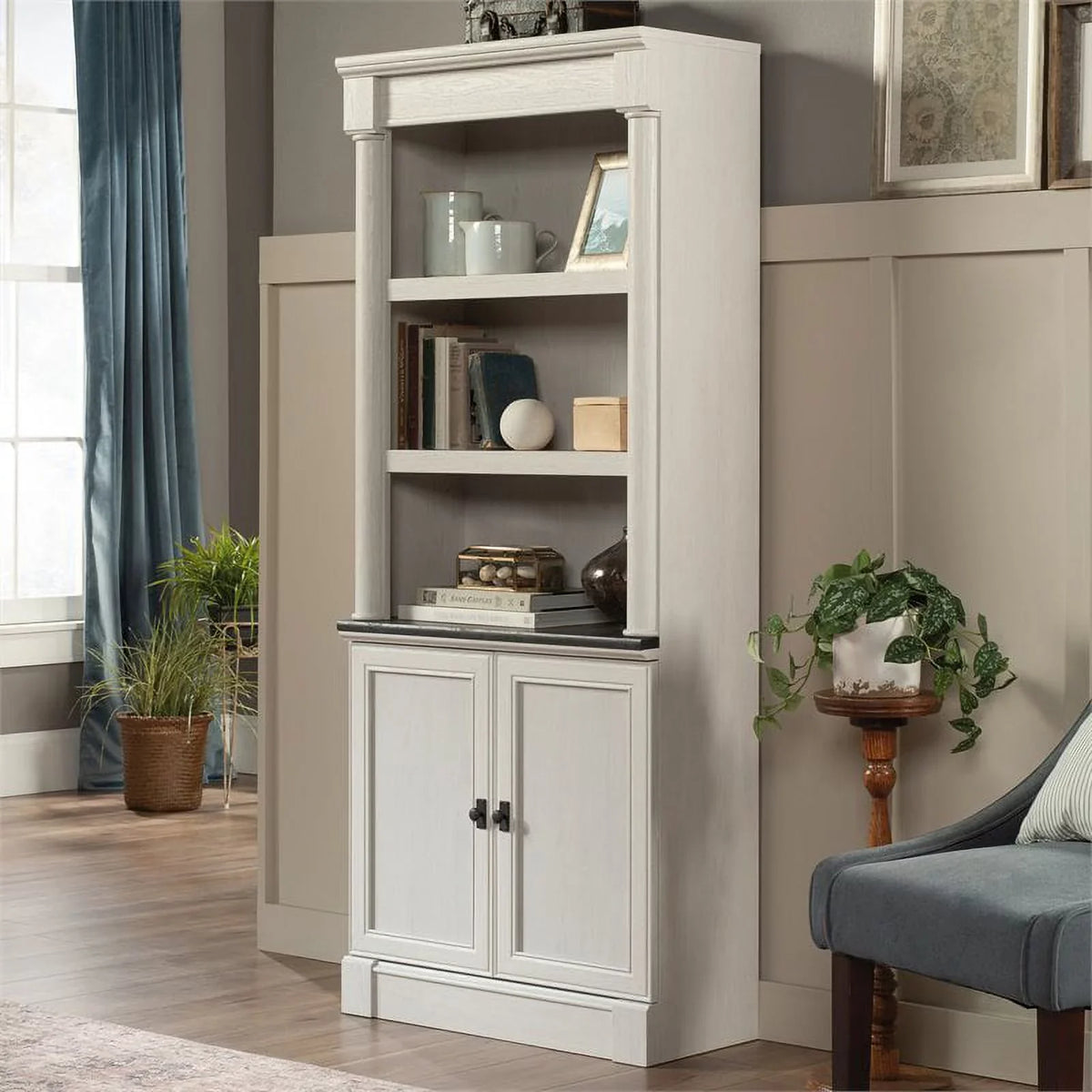 Oak Glacier 5-Shelf special edition Sauder Bookcase, Bookcase Library Palladia Finish