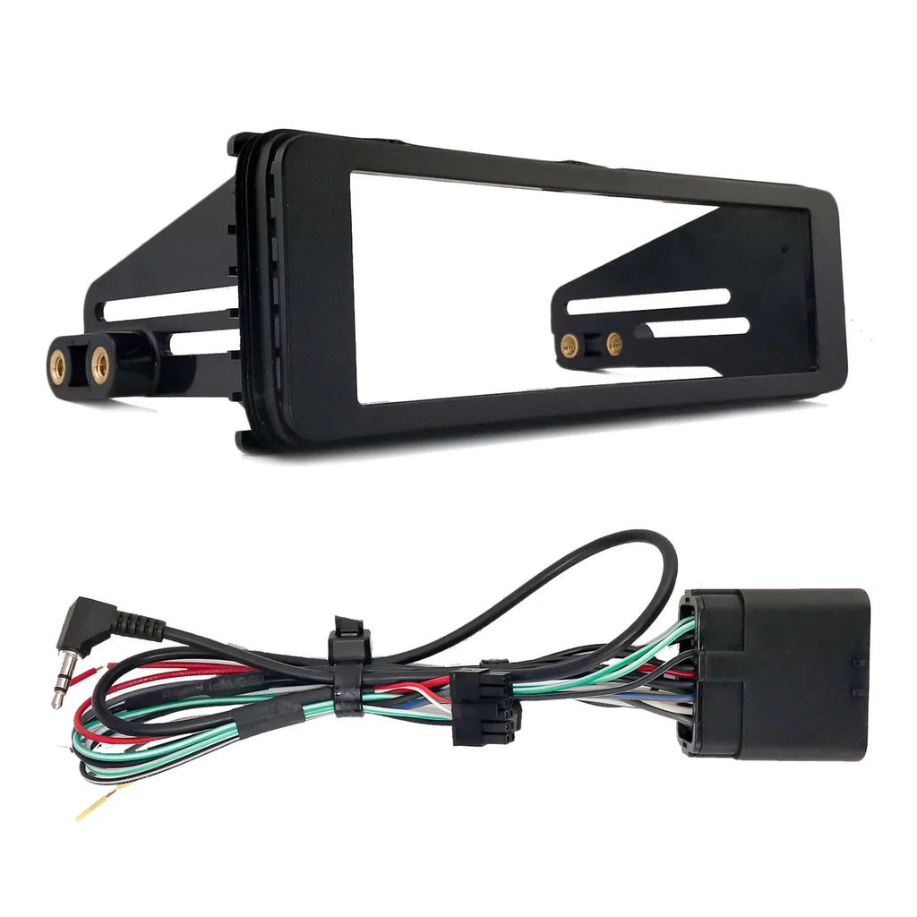 Harley Bundle LED Installation Radio AM/FM Din LED USB SiriusXM Car 98-2013 Enrock Amazon Single Alexa JVC Single AUX Stereo with Receiver Kit Bluetooth Combo Ready Install DIN Audio KD-X480BHS