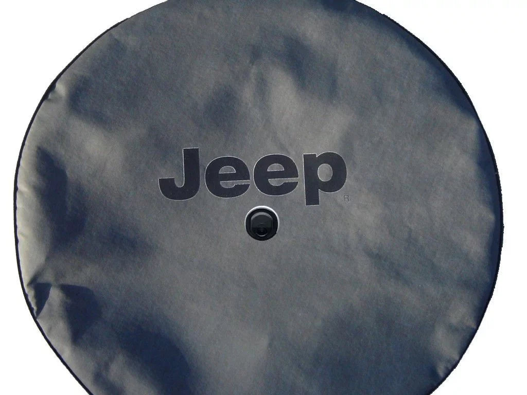 Texture Black-on-Black Series High - Endurance - Denim Heavy - 35-in - w/Camera SpareCover® - Spare Jeep Cover US Tire Brawny Vinyl Brawny Made -