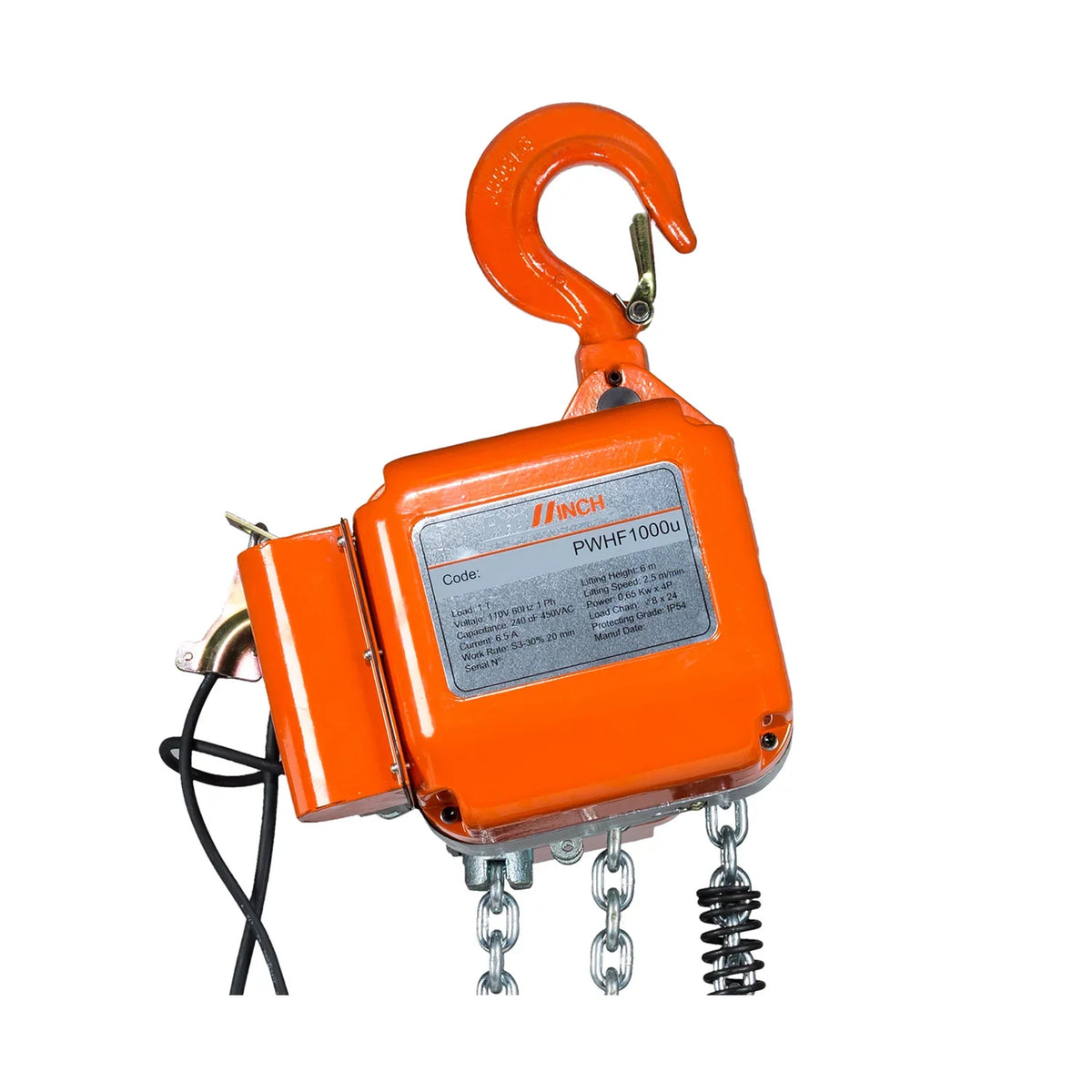 ft. Prowinch Hoist 220/240V 1 Chain FEC Wireless Electric M3/H2 G80 Chain Ton 20