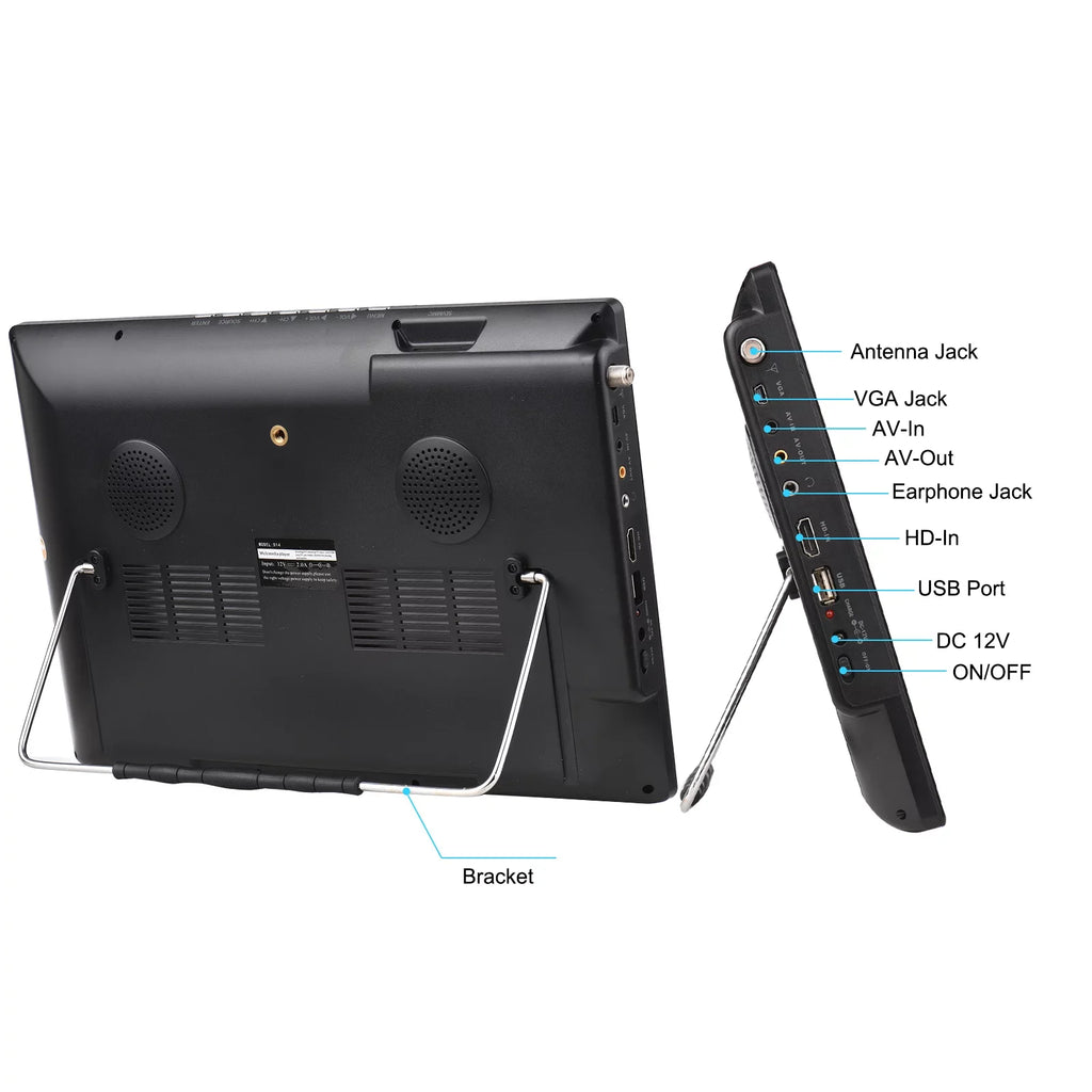 TV D14 Disk Remote Playback U 14-inch Digital Player Card with ATSC Portable LEADSTAR Car Control new Player Television TV