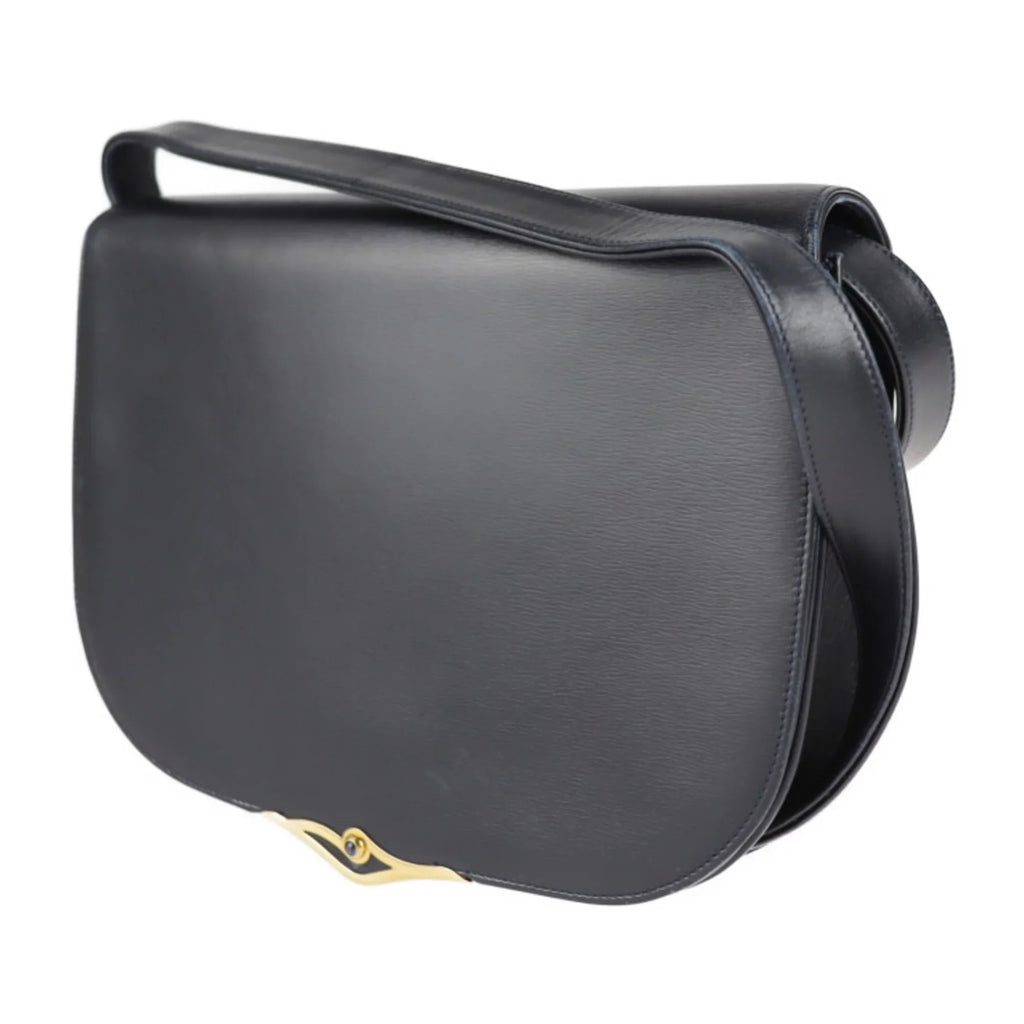 leather bag (Good) Cartier new line calf CARTIER navy shoulder 2WAY clutch sapphire dark Pre-Owned