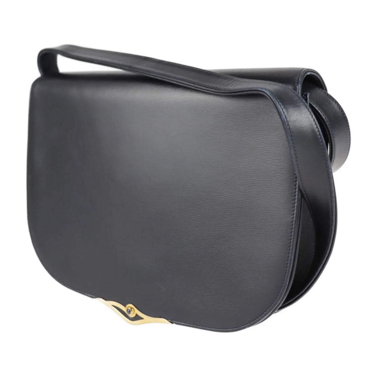 leather bag (Good) Cartier new line calf CARTIER navy shoulder 2WAY clutch sapphire dark Pre-Owned