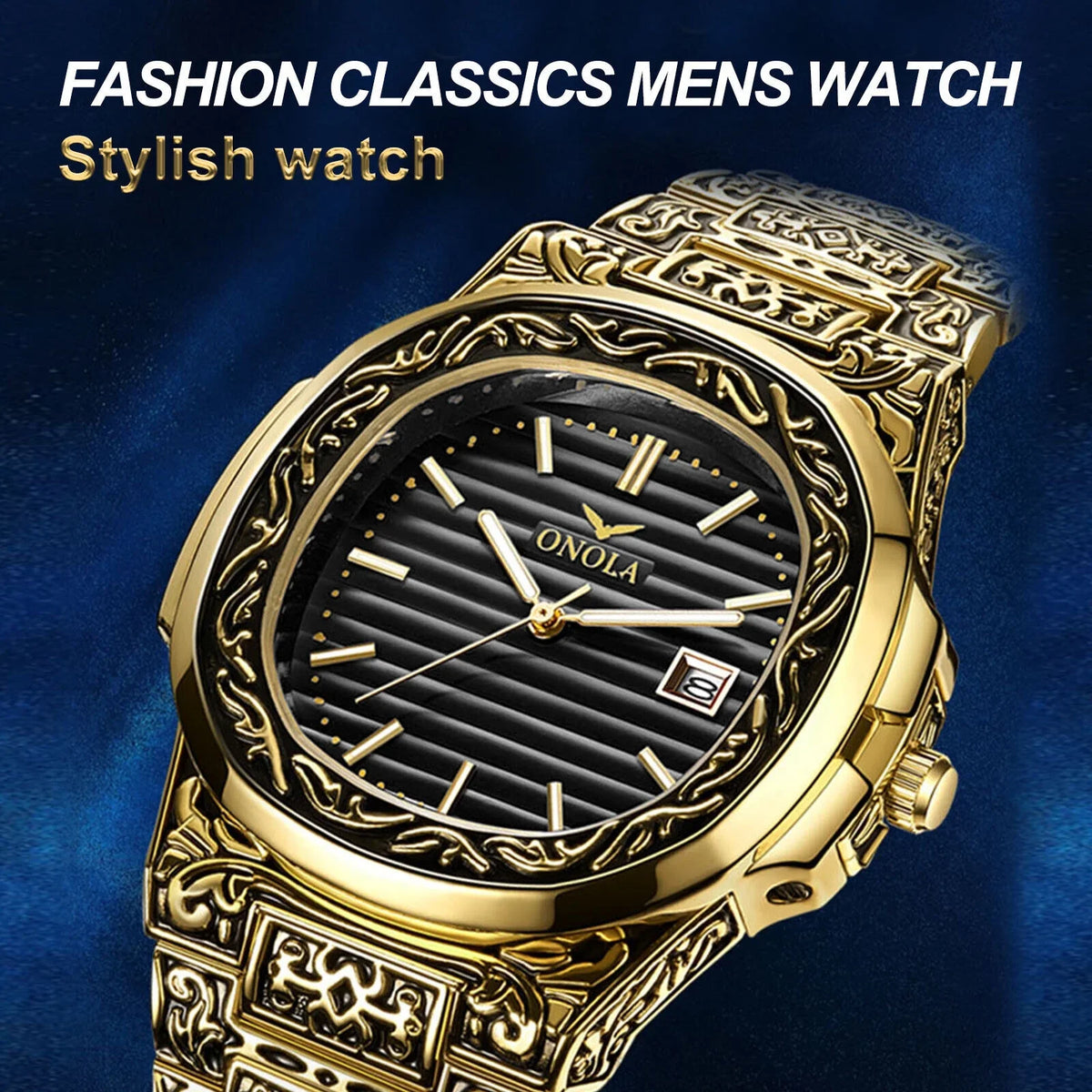 Retro Quartz Gold Hombre Waterproof Watch Relojes De Steel new Stainless Men's Wrist