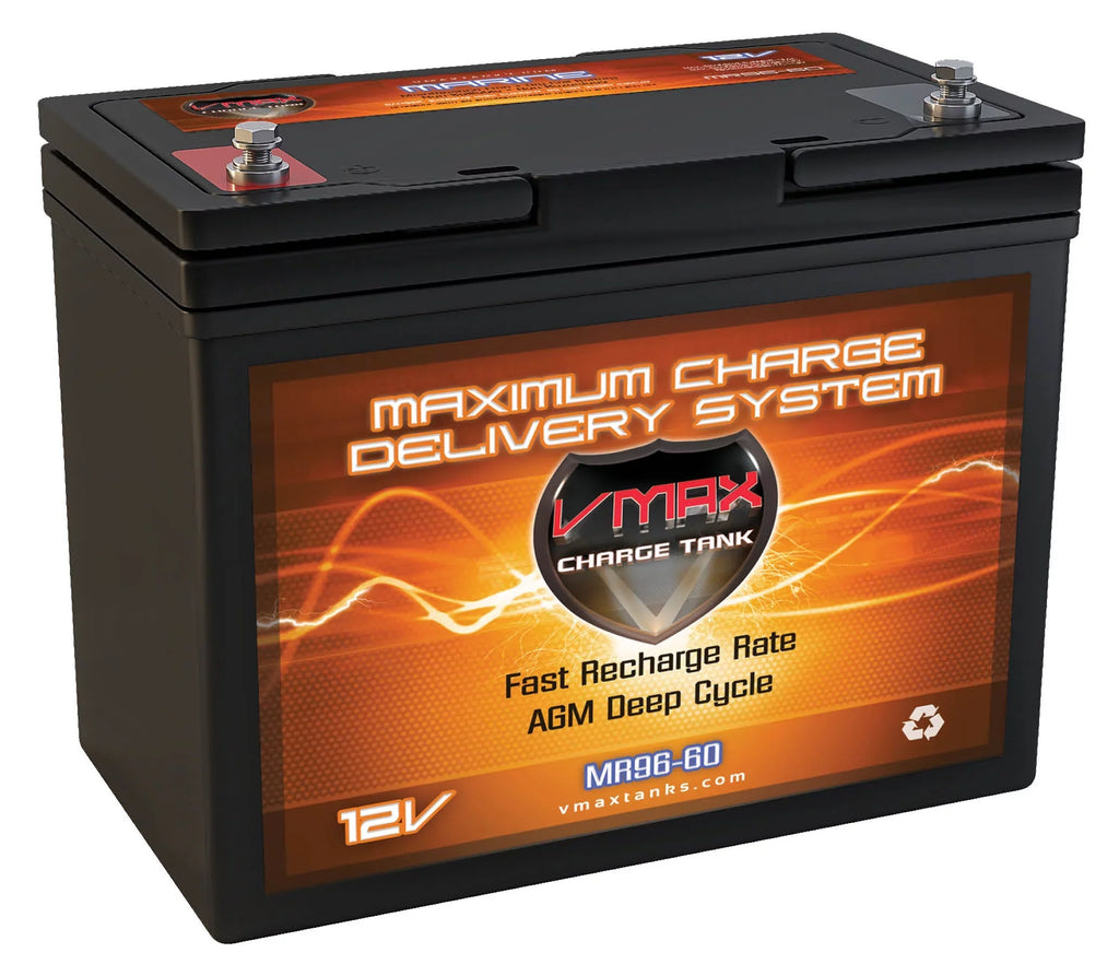 Battery MR96-60 AGM Hand Cycle Trolling - Kota 40 Minn Control for 12V VMAX 12V-40lb 60Ah Deep Max Motor Endura Marine