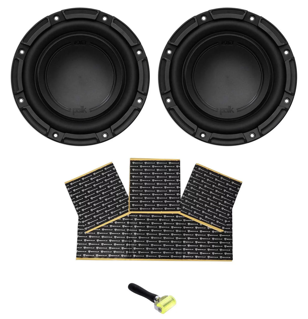 (2) Audio Subwoofer Watt classic Audio 1500 Polk DB842DVC 8” 4-Ohm Sub+Rockmat Car Dual