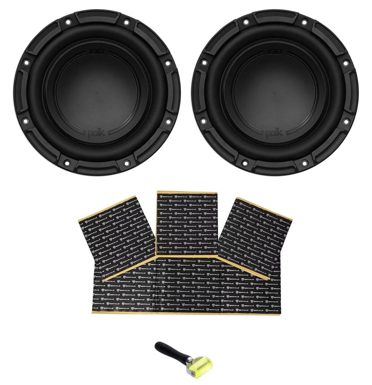 (2) Audio Subwoofer Watt classic Audio 1500 Polk DB842DVC 8” 4-Ohm Sub+Rockmat Car Dual